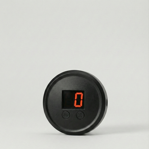 Compteur de Rakat digital Nya-One en version noire, positionné verticalement avec un affichage LED rouge du chiffre 0